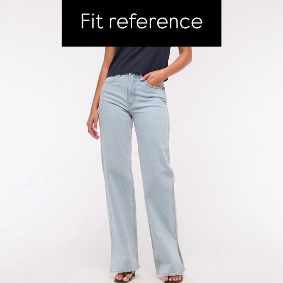 BNWT Abercrombie High Rise 90s Relaxed Jeans, Dark Wash - Picture 5 of 5